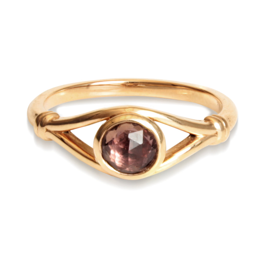 14K Rose Gold Eclipse Collection Ring - Rose Cut Sapphire