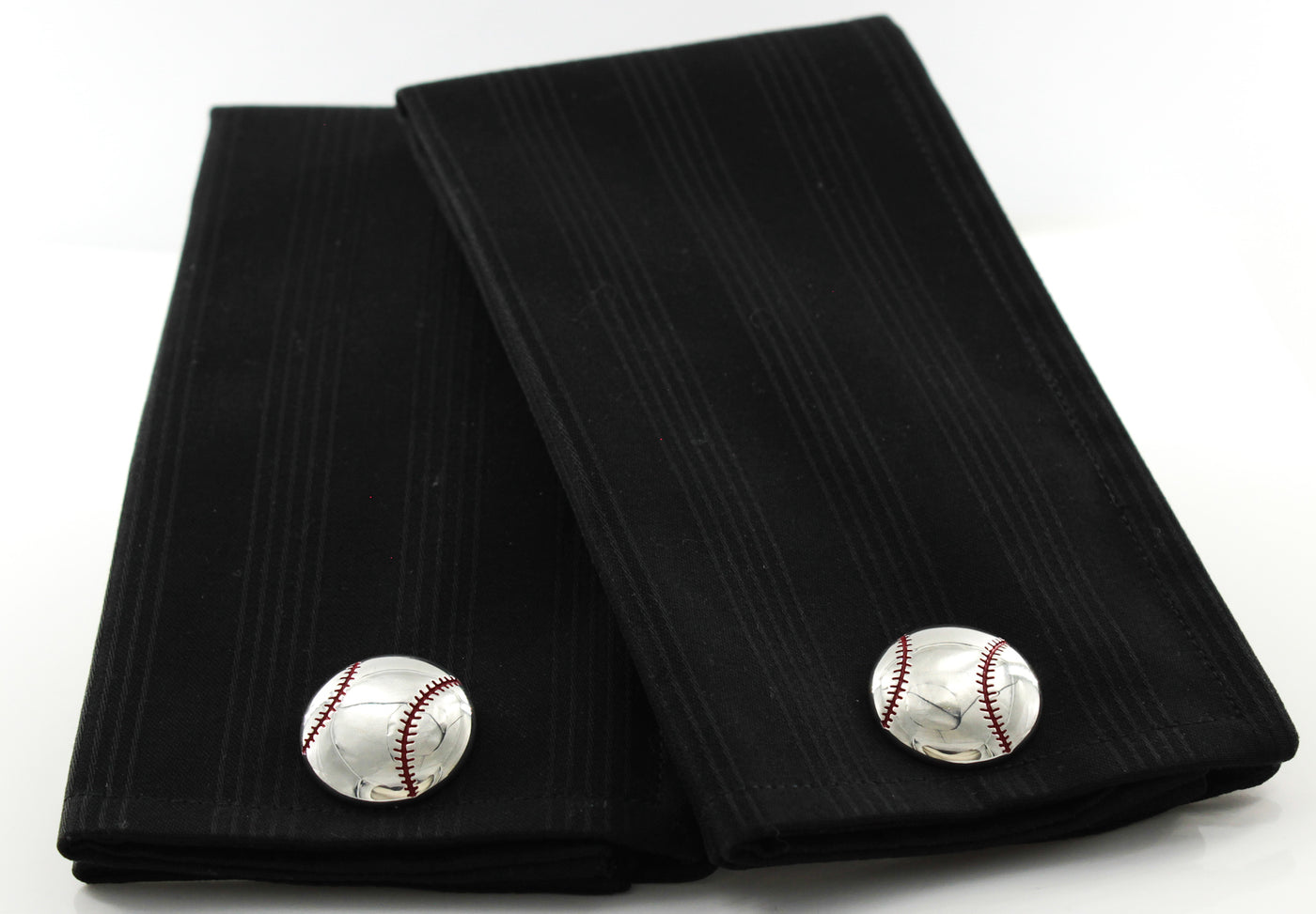 Handmade Sterling Silver Baseball Cufflinks