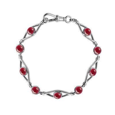 Sterling Silver Eclipse Collection Bracelet - With Cabachons