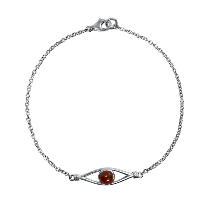 Sterling Silver Eclipse Collection Cable Chain Bracelet - With Cabochon