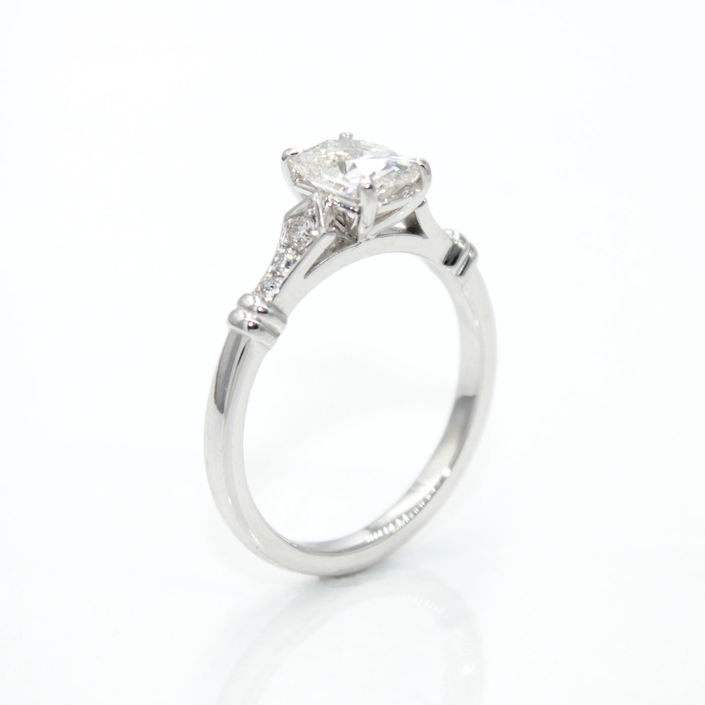 14K White Gold Engagement Ring Feat. Radiant Cut (Rand Cut) Lab Grown Diamond