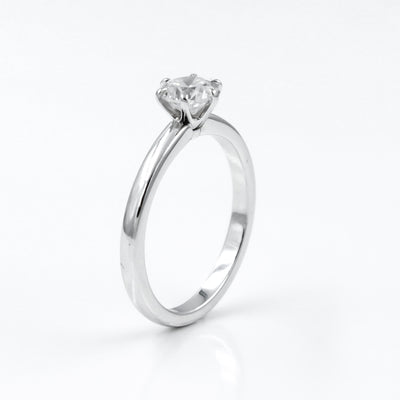 14K White Gold 6 Prong Diamond Solitaire Engagement Ring