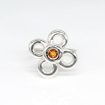 Daisy Collection Sterling Silver Ring with Gemstone