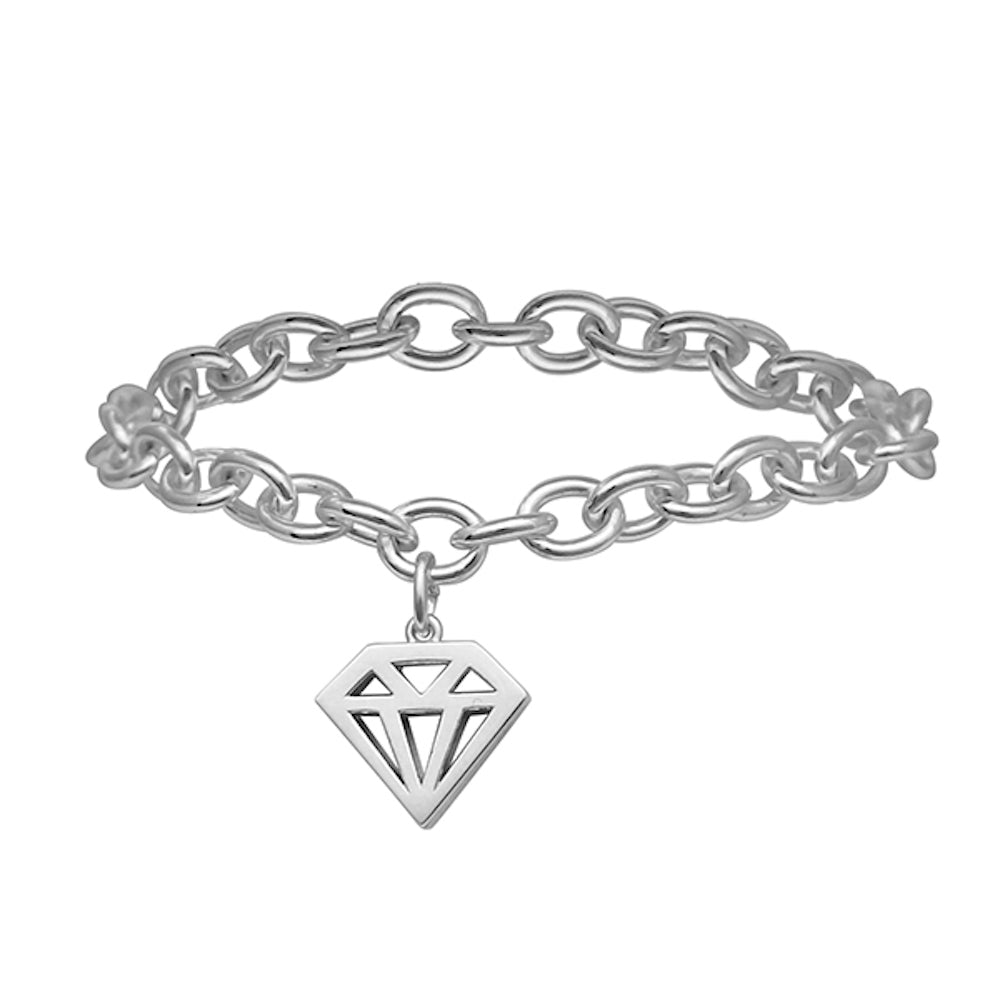 Sterling Silver Diamond Graphic Collection Charms