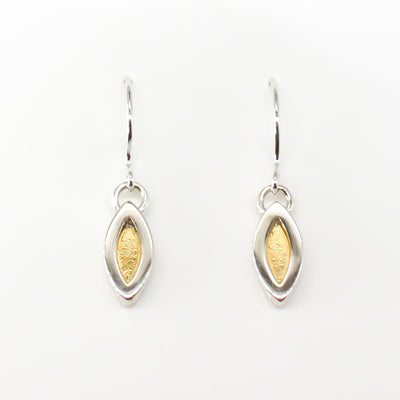 Sterling Silver/Gold Plated Small/Medium Marquise Collection Double Sided Dangles