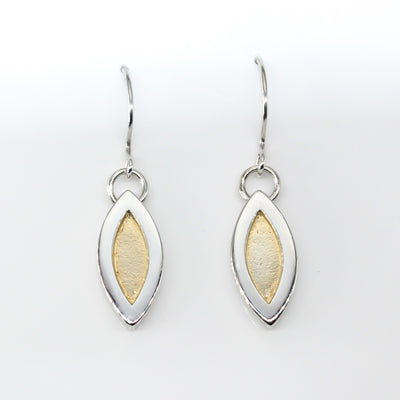 Sterling Silver/Gold Plated Small/Medium Marquise Collection Double Sided Dangles