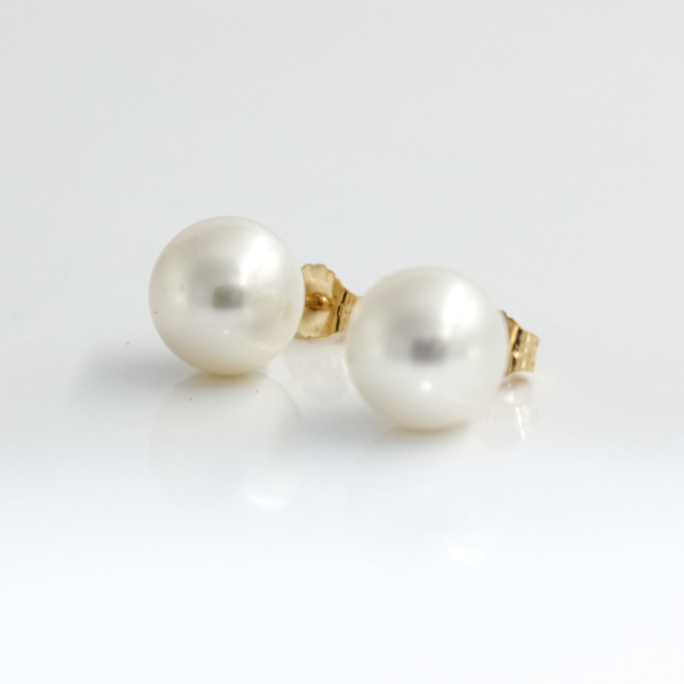 Cultured Freshwater Pear Studs - 14K Yellow Gold
