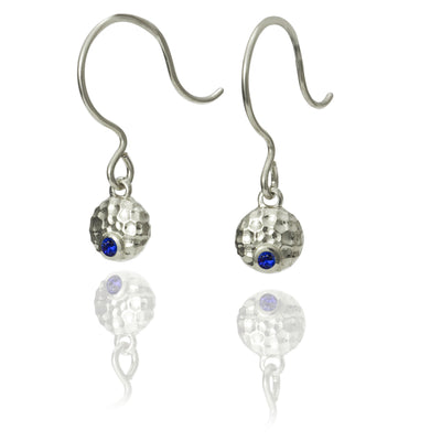 Sterling Silver Luna Collection Dangles with Sapphires