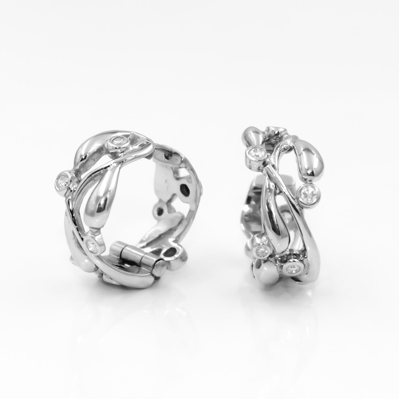 Rhapsody Huggie Earrings with Diamonds