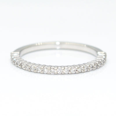 Narrow Shared Claw Band with Diamonds to 1/2 Way