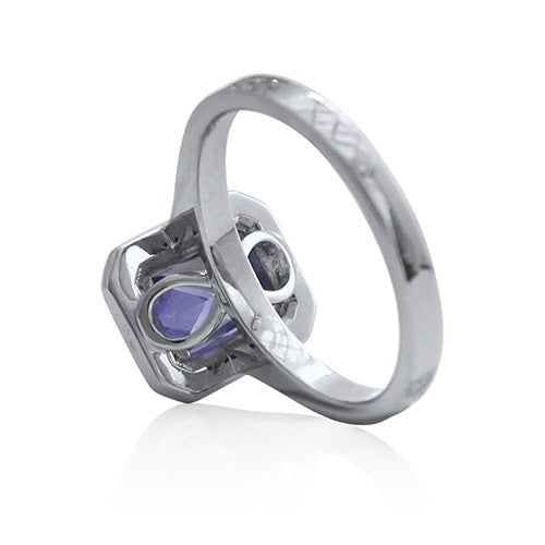 Infinite Love Sapphire Engagement Ring with Diamond Accents