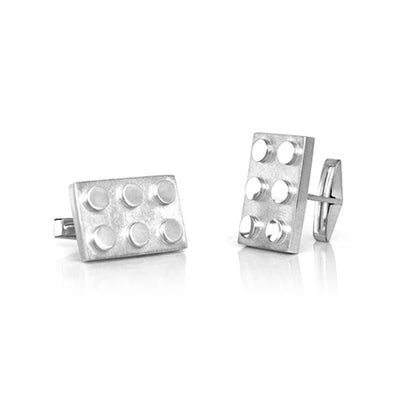 Handmade Sterling Silver Interlocking Brick Cufflinks