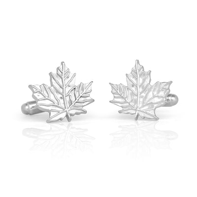 Handmade Sterling Silver Maple Leaf Cufflinks