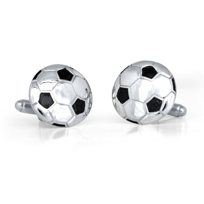Handmade Sterling Silver Soccer Ball Cufflinks