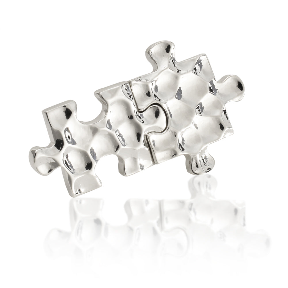 Handmade Sterling Silver Puzzle Piece Cufflinks