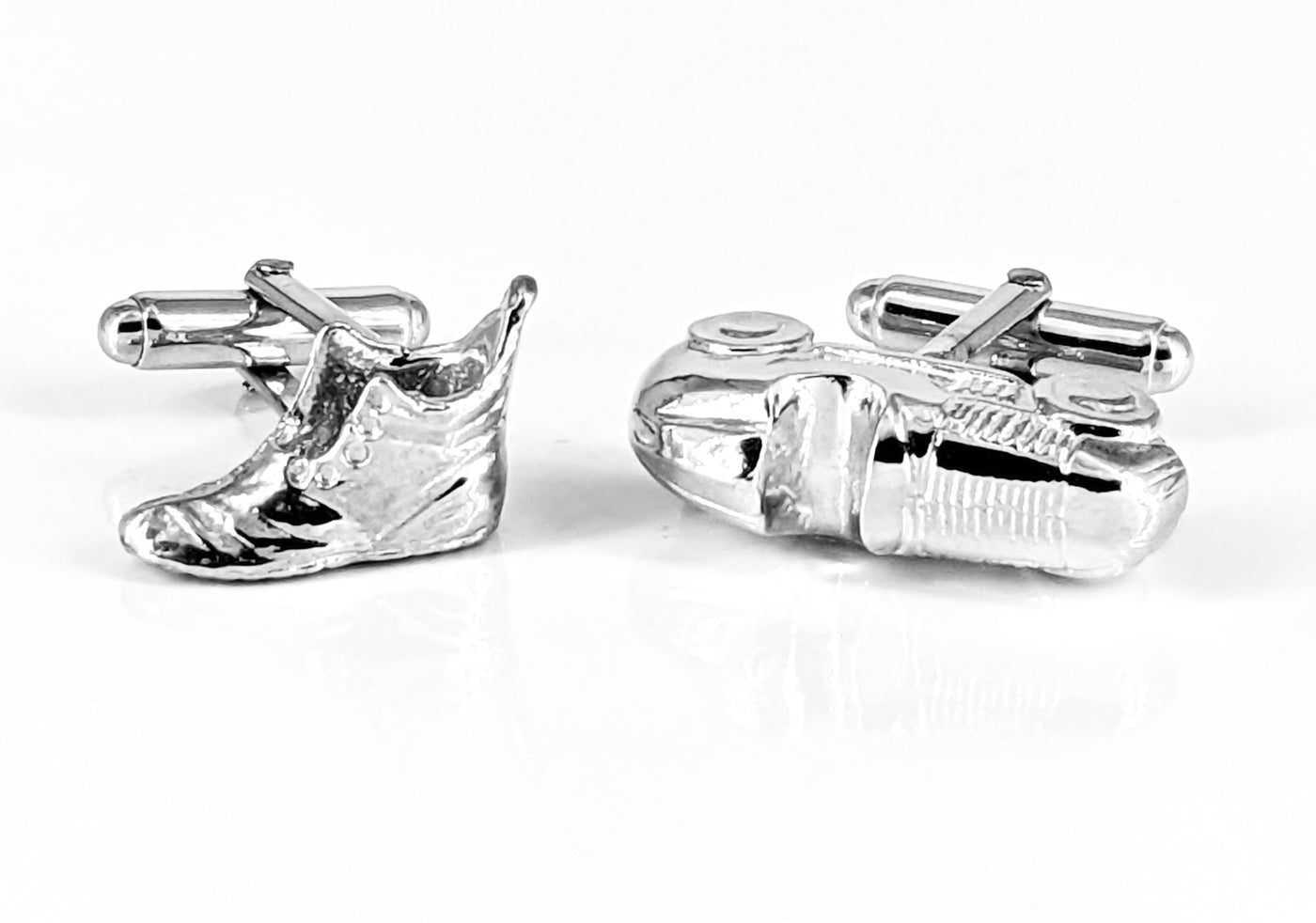 Handmade Sterling Silver Shoe and Racecar Cufflinks