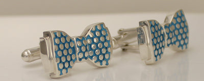 Handmade Sterling Silver Necktie/Bowtie Cufflinks