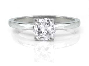 Solitaire Engagement Ring with Pavé Diamond Bands