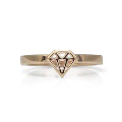 14K Gold Diamond Graphic Collection Signet Style Rings