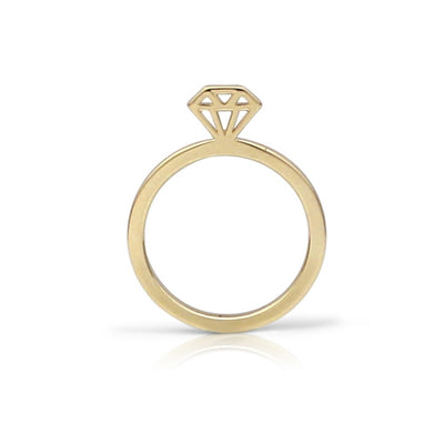 14K Gold Diamond Graphic Collection Outline Rings