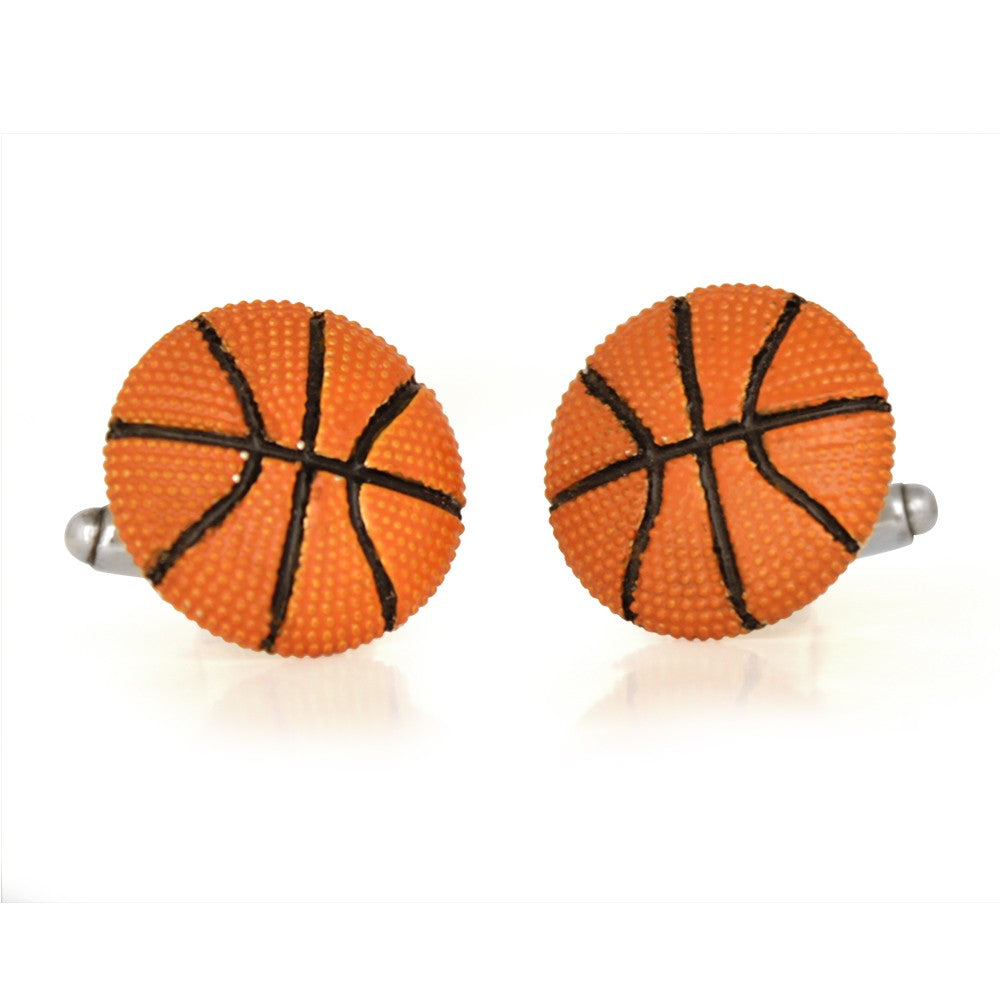 Handmade Sterling Silver Basketball Cufflinks