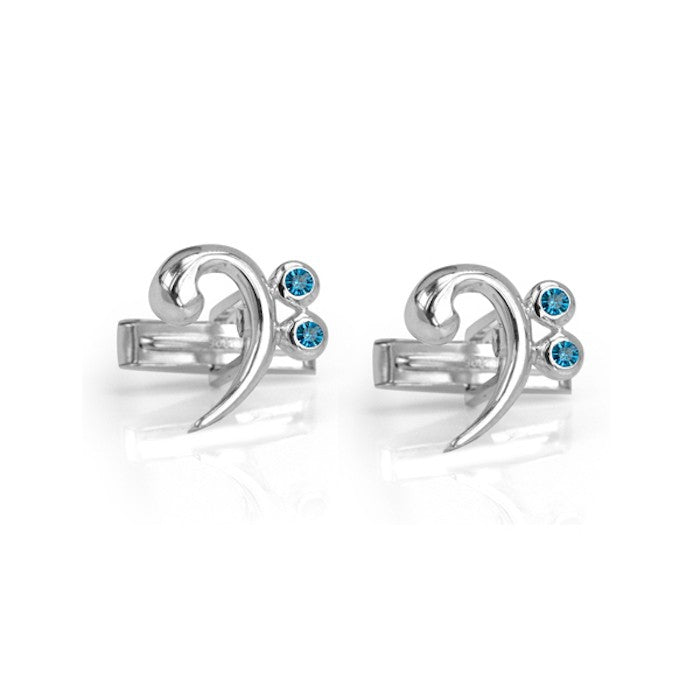 Handmade Sterling Silver Bass and Treble Clef Cufflinks