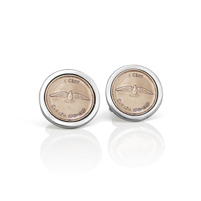 Handmade Sterling Silver "Penny for Your Thoughts" Cufflinks