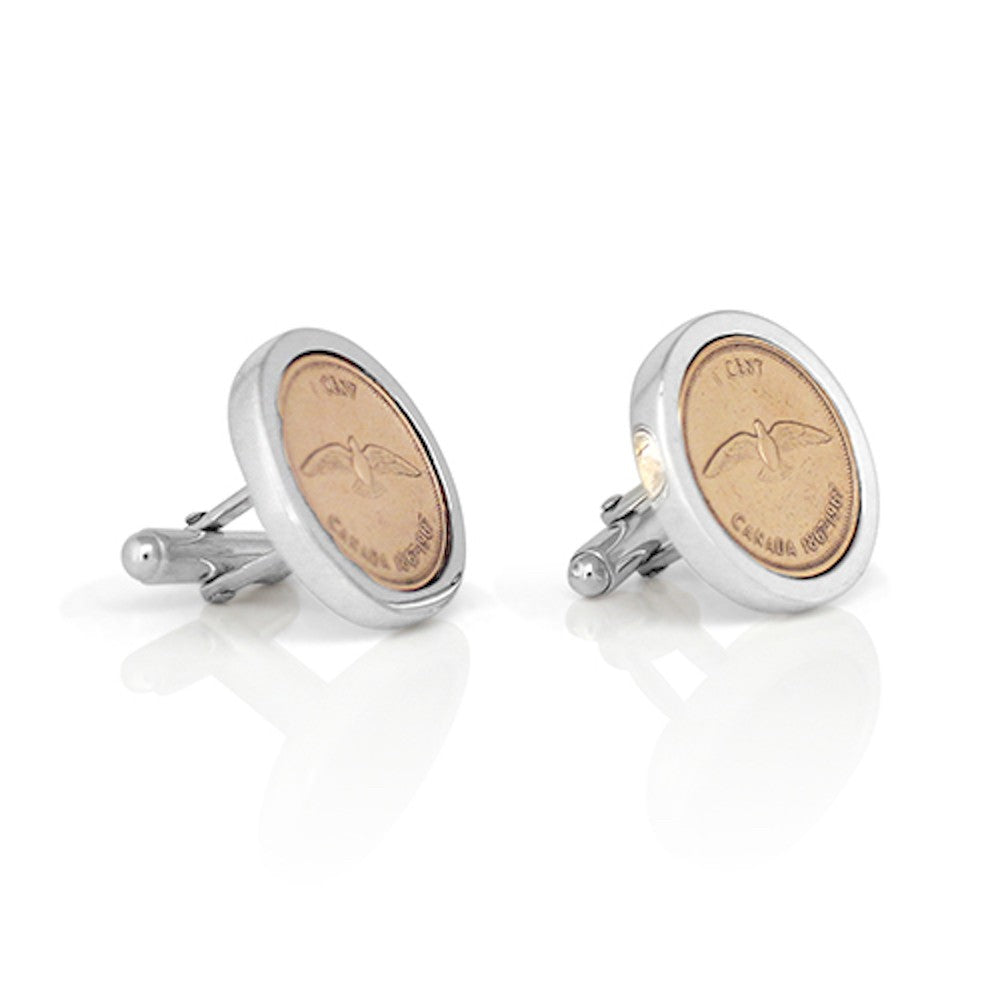 Handmade Sterling Silver "Penny for Your Thoughts" Cufflinks
