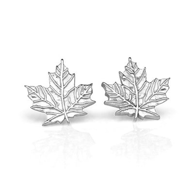 Handmade Petite/Medium Maple Leaf Stud Earrings
