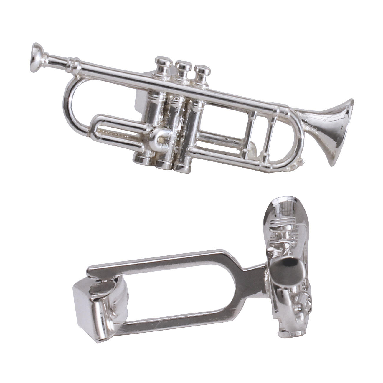 Handmade Sterling Silver Trumpet Cufflinks