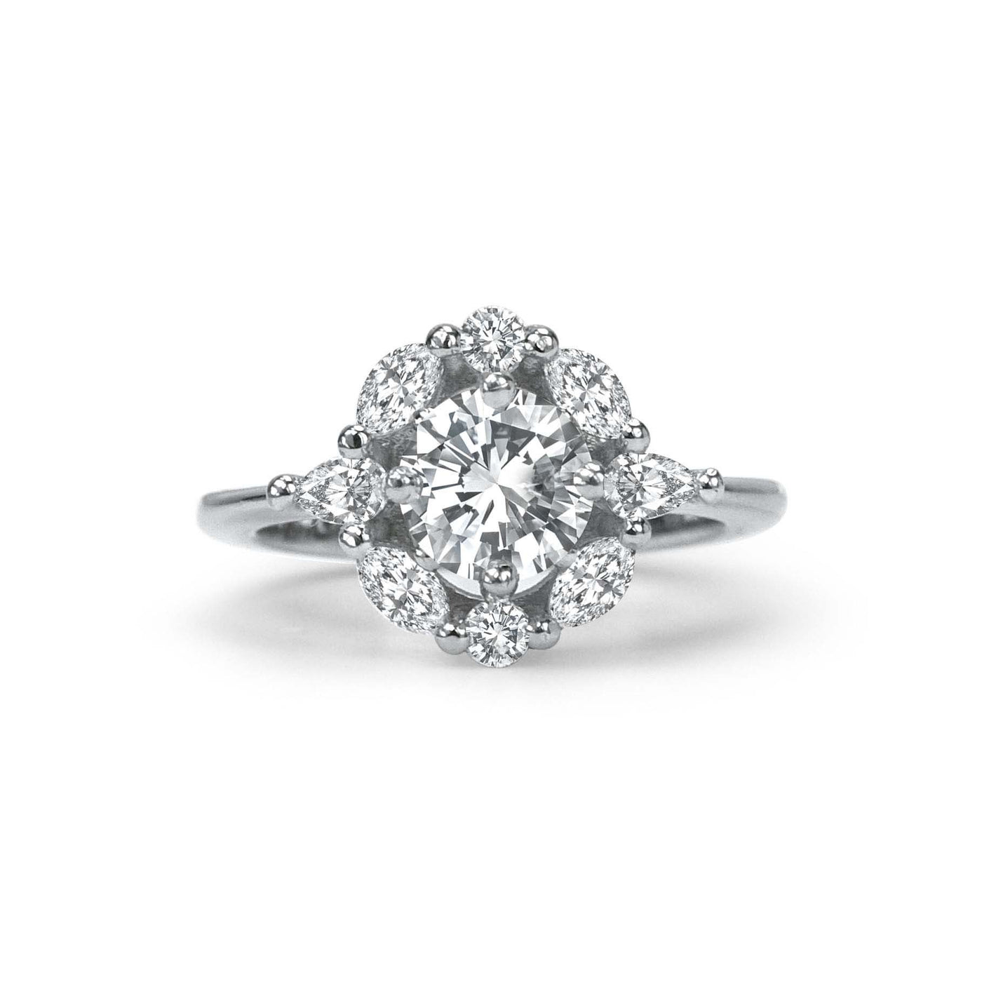 Vintage-Inspired Flower Engagement Ring