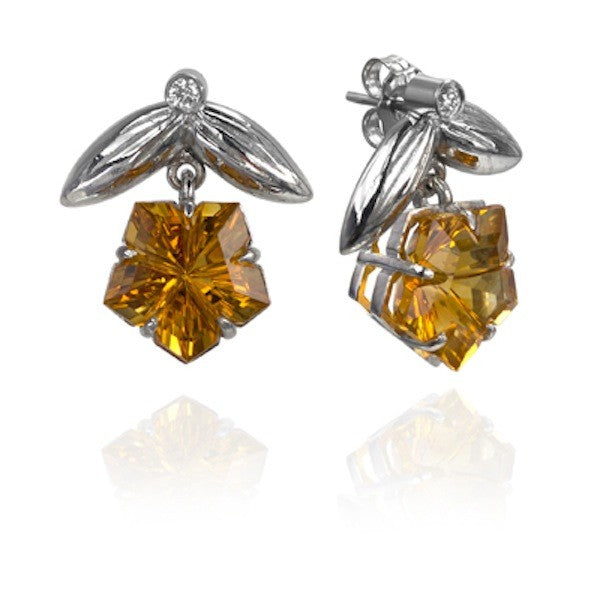 Custom 14K Gold and Citrine Earrings