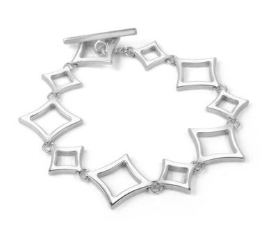 Sterling Silver Multi-Diamond Shape Bracelet