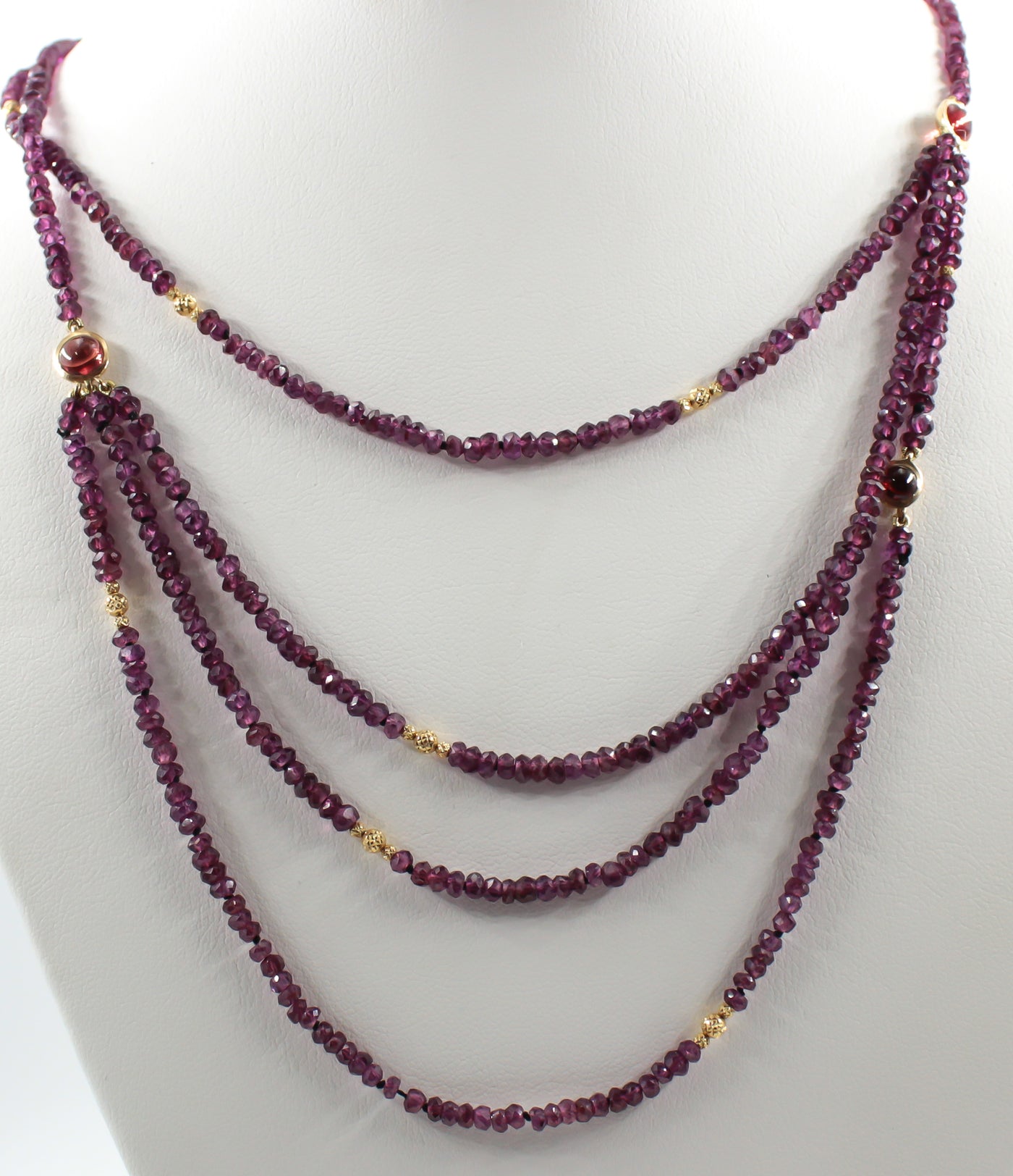 Faceted Garnet Multi-strand Necklace