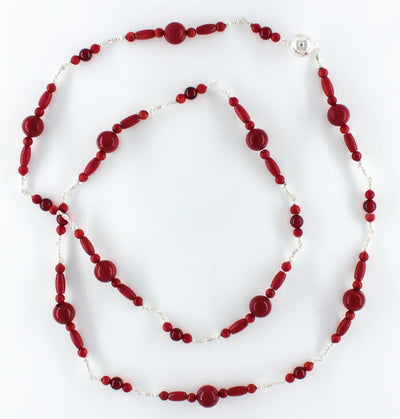 Sterling Silver Segmented Gem Bead Necklaces