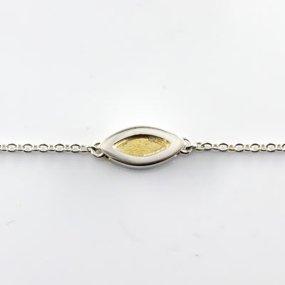Sterling Silver/Gold Plated Small/Medium Marquise Collection Shape Bracelet