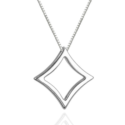 Sterling Silver Large Diamond Shape with Multi-strand/Single Strand Chain