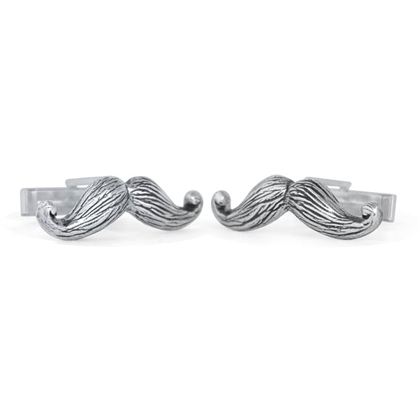 Handmade Sterling Silver Moustache Cufflinks