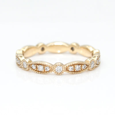 Leaf and Bezel Eternity Band