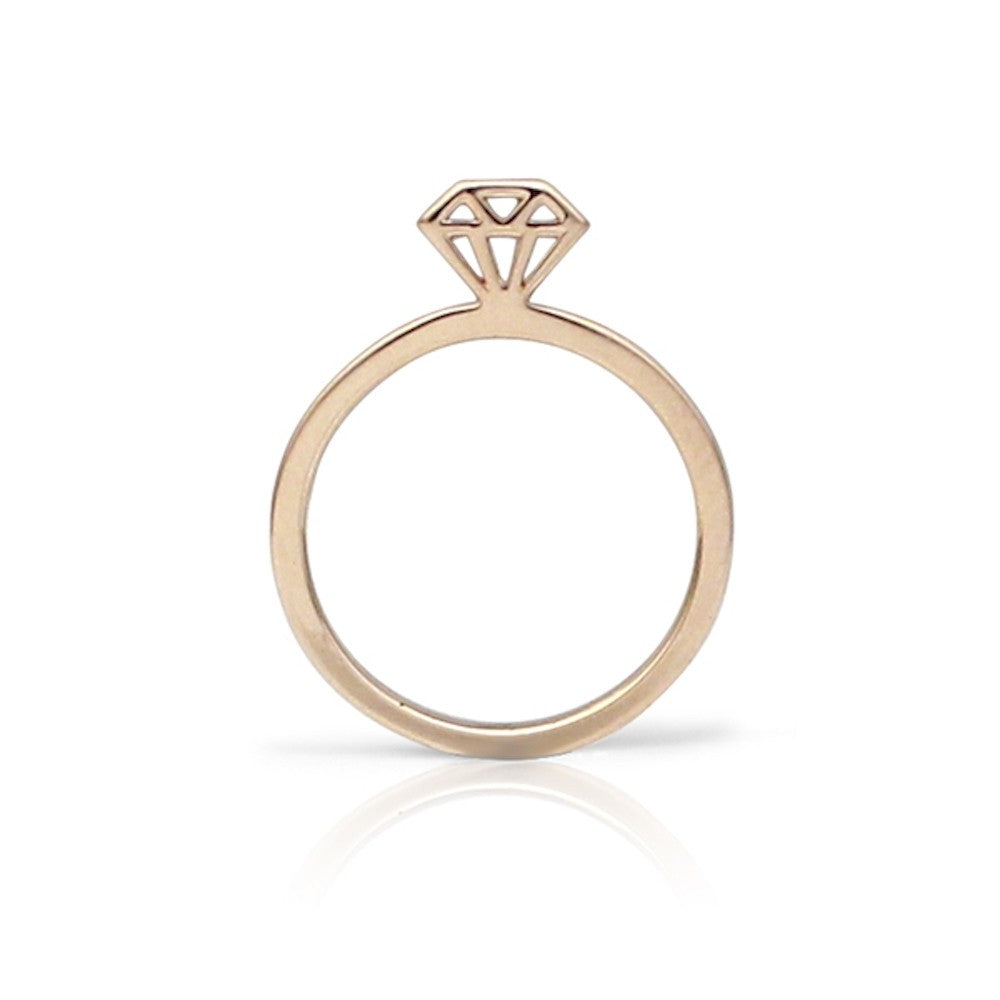 engagement ring with gold outline