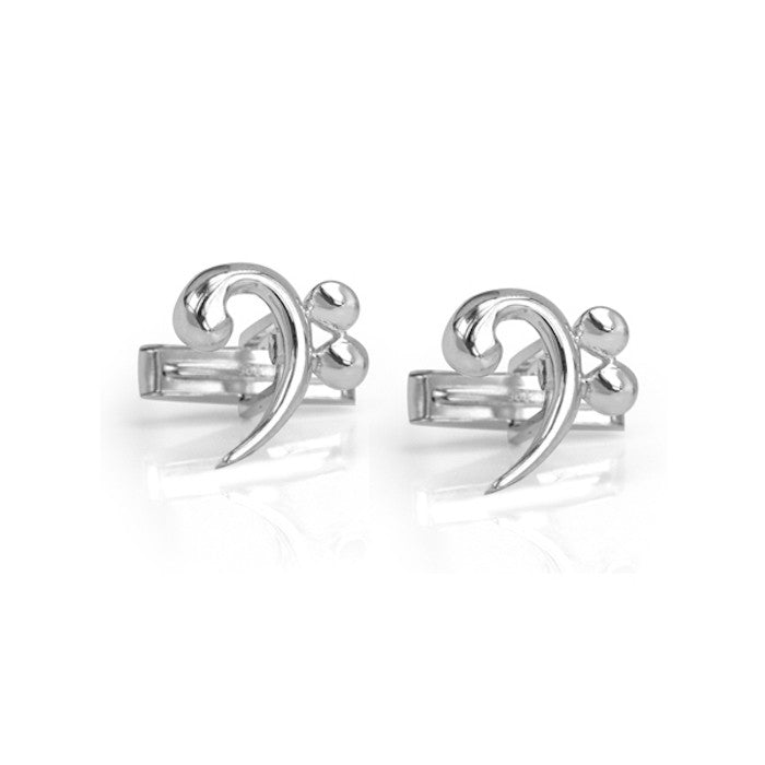 Handmade Sterling Silver Bass and Treble Clef Cufflinks