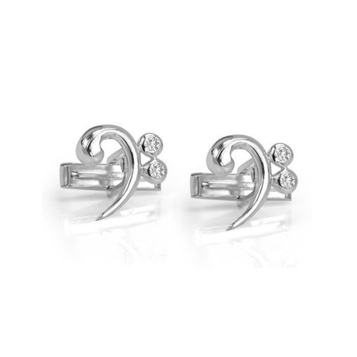 Handmade Sterling Silver Bass and Treble Clef Cufflinks