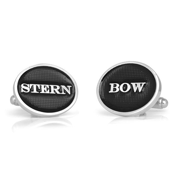 Handmade Sterling Silver Bow and Stern Cufflinks