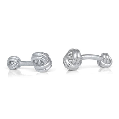 Handmade Sterling Silver Classic Double Sided Knot Cufflinks