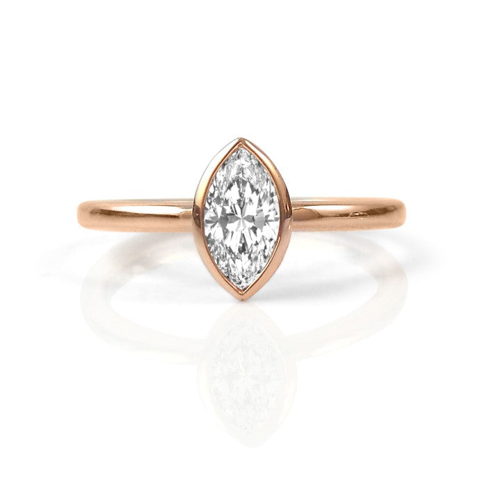 Rose Gold and Canadian Marquise-Shaped Diamond Engagement Ring