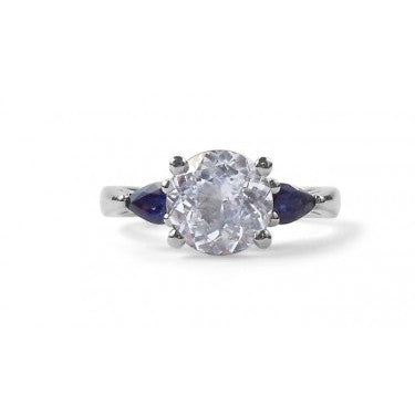 Three Stone Sapphire Engagement Ring
